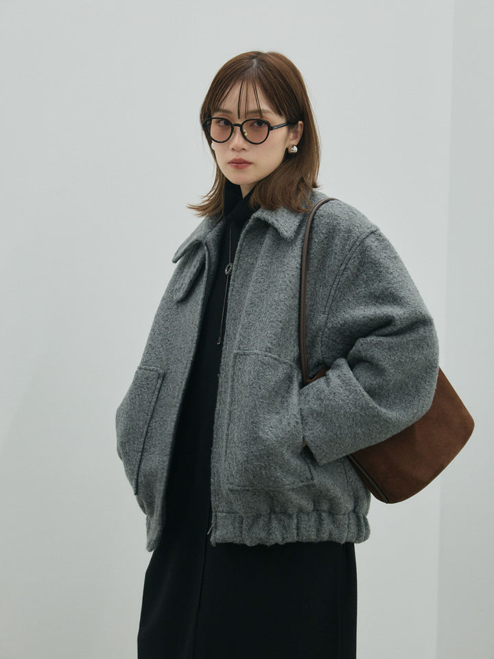 [予約]ボトルネックルーズニットワンピース/black