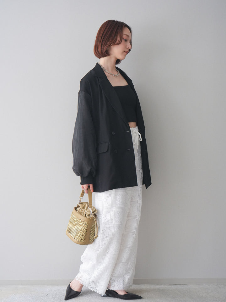 [SET]MA-1ドッキングデザインジャケット+パネルレースイージーパンツ(2set)