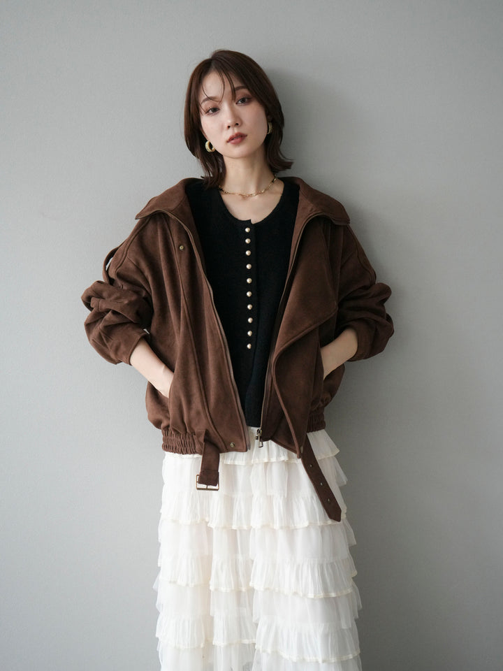 [予約]スエードライダースジャケット/ブラウン
