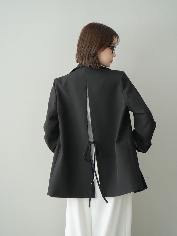 [SET]バックスリットデザインジャケット+ノースリサテンレースキャミソール(2set)