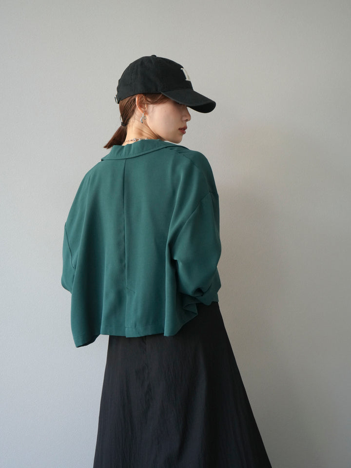 [予約]レーヨンライクショートジャケット/グリーン