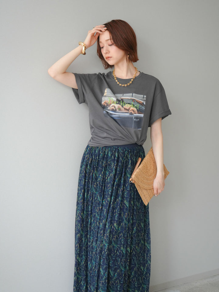 [予約]ドッグフォトTEE/charcoal