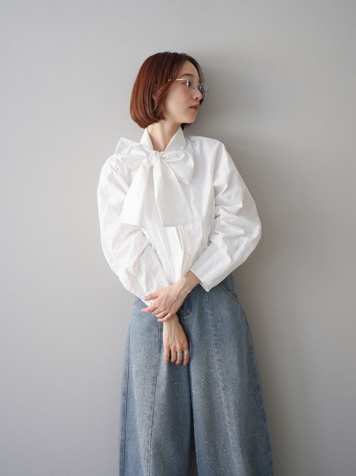 [SET]ボウタイ裾プリーツライトジャケット+ボウタイ裾プリーツライトジャケット(2set)