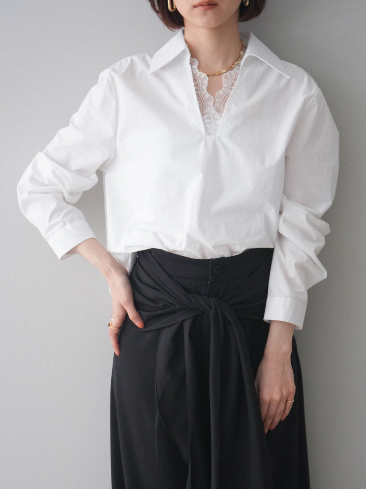 [SET]レースネックスキッパーブラウス+選べるアクセセット(2set)