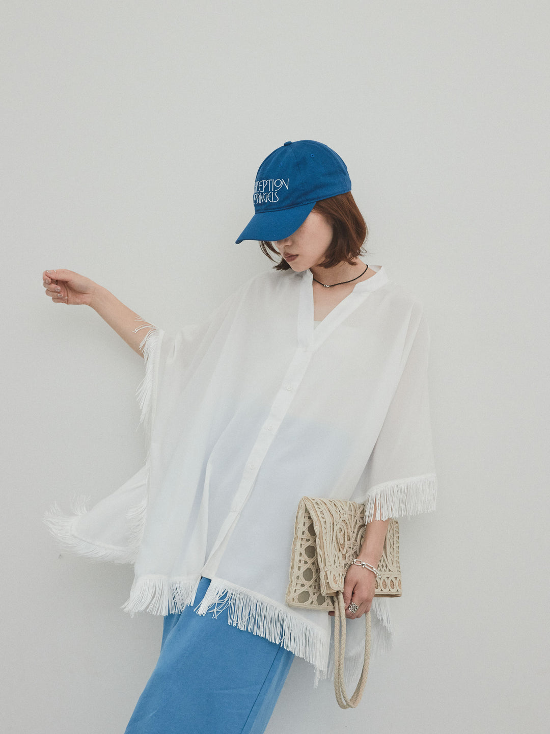 [SET] 方形流蘇斗篷襯衫 + 方形流蘇斗篷襯衫（2 件套）