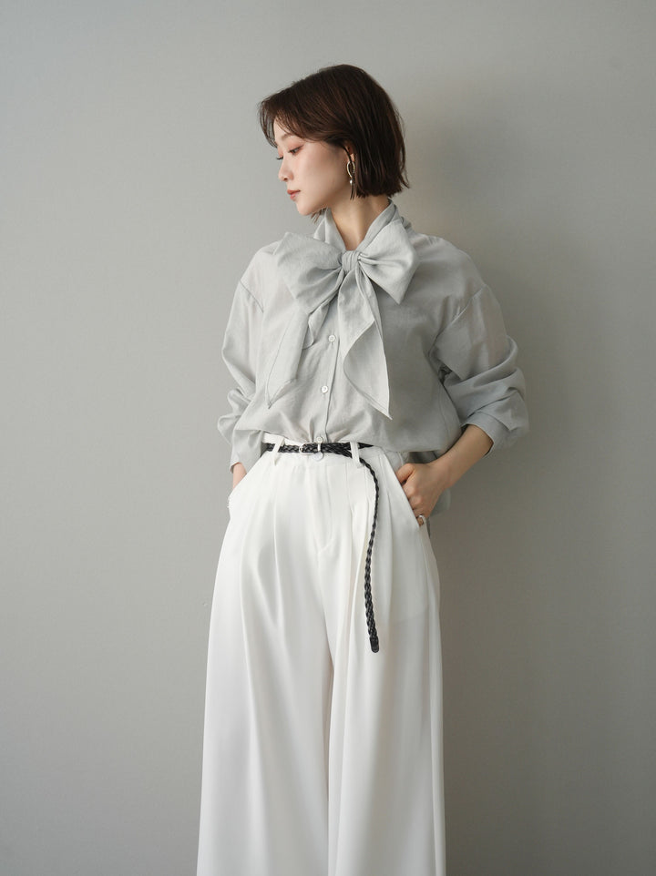 [SET]シアーボウタイブラウス+シアーボウタイブラウス(2set)