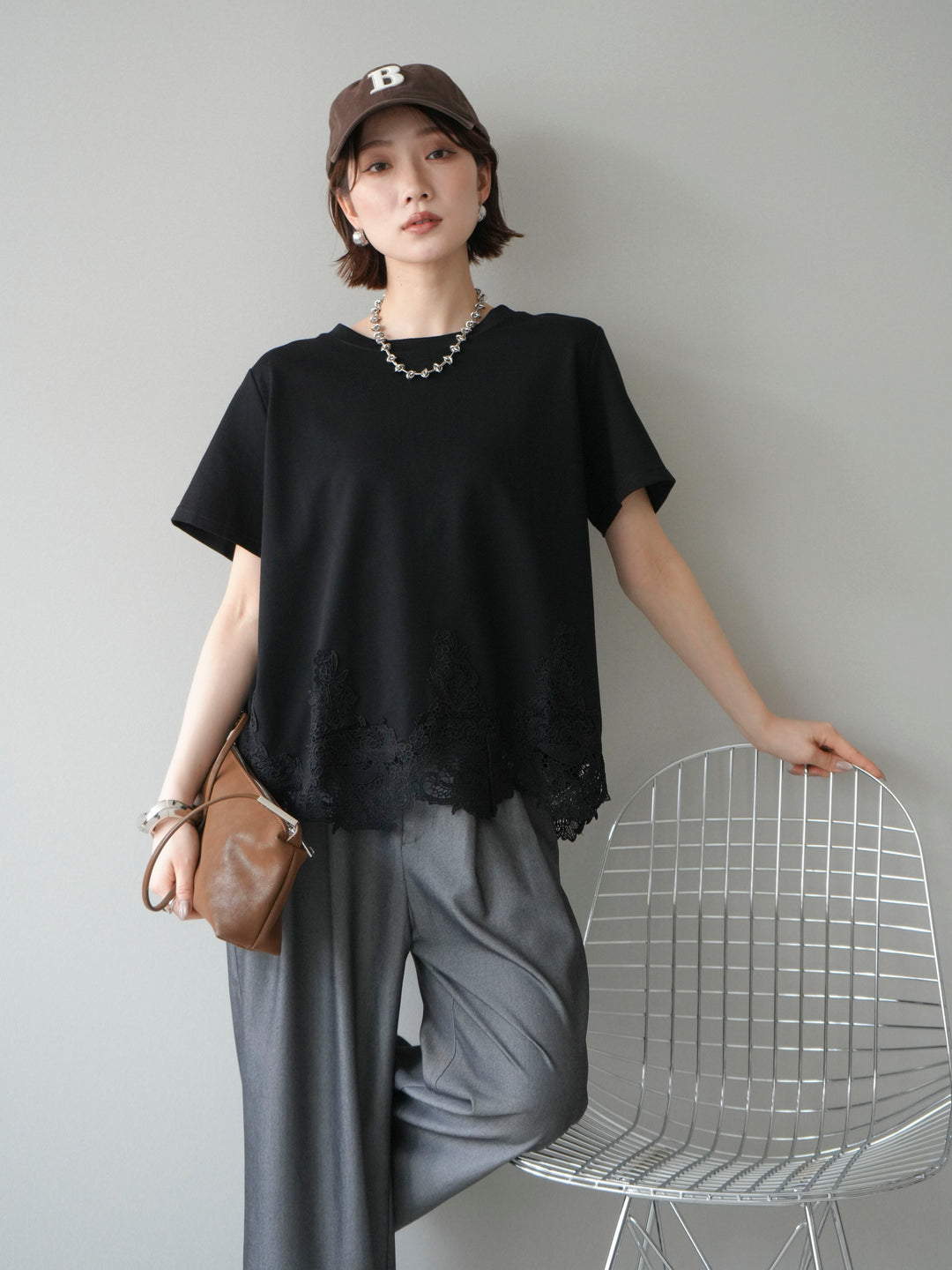 [予約]レースコンビボックスTEE/black