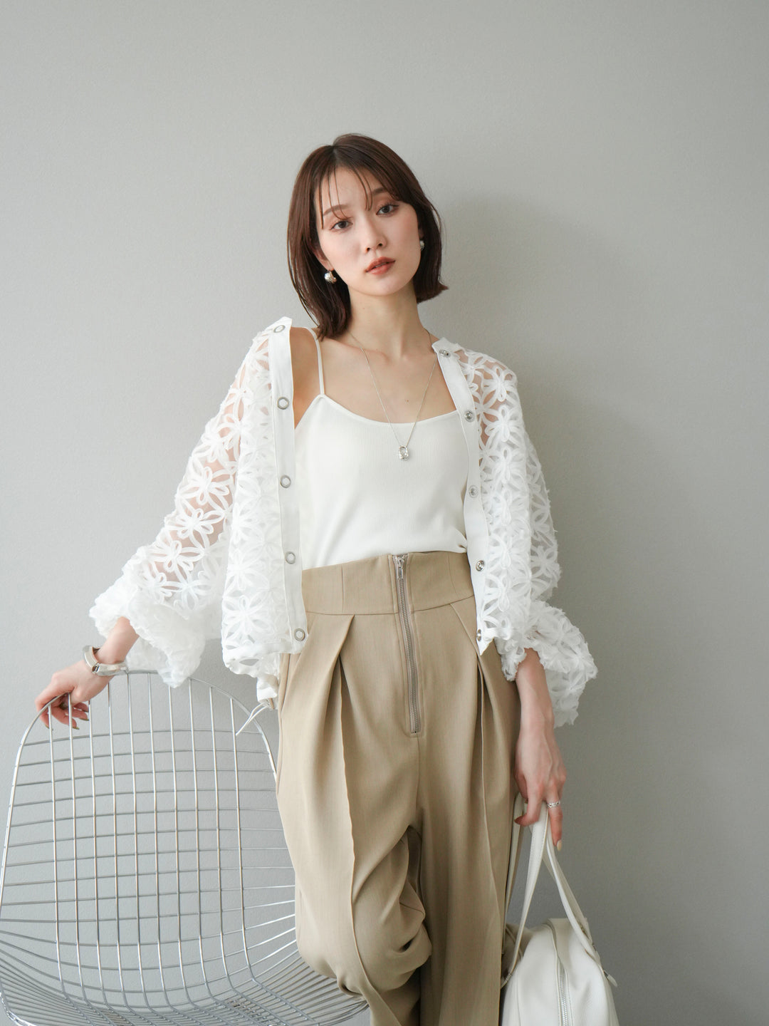 [予約]レーヨンニットキャミソール/オフ