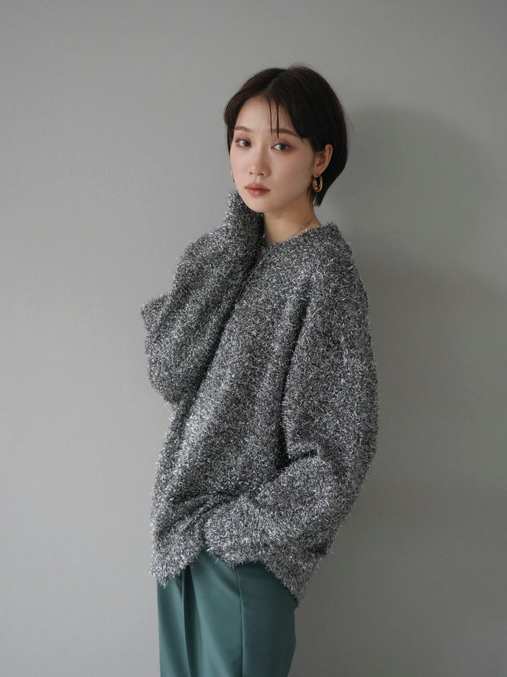 [Pre-order] Glitter knit pullover/black