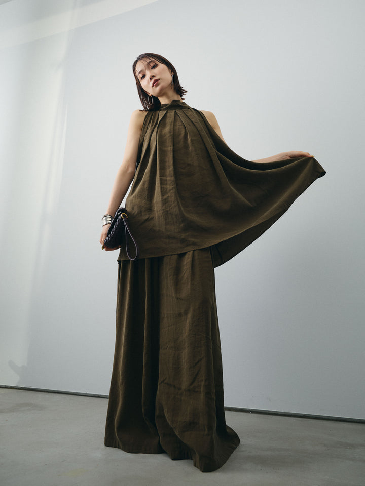 [SET] 桃色拉絨吊帶衫＆寬褲 SET UP（2 套）