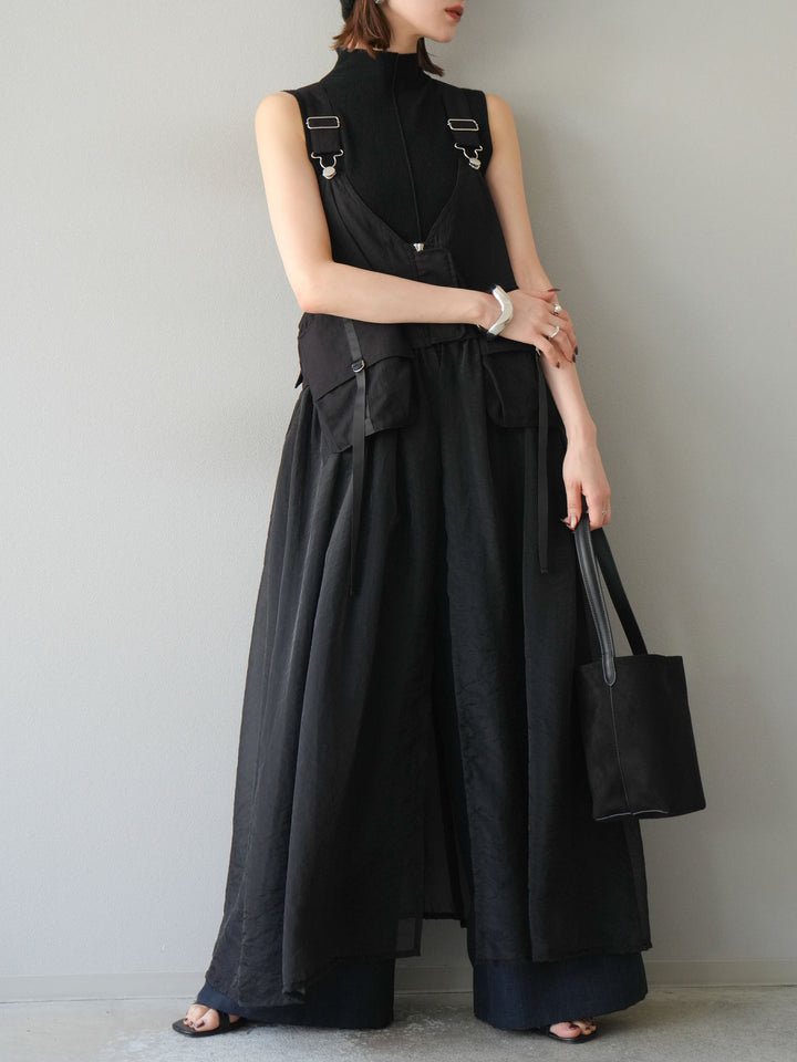 [予約]タクティカルベストオーガンザワンピース/ブラック
