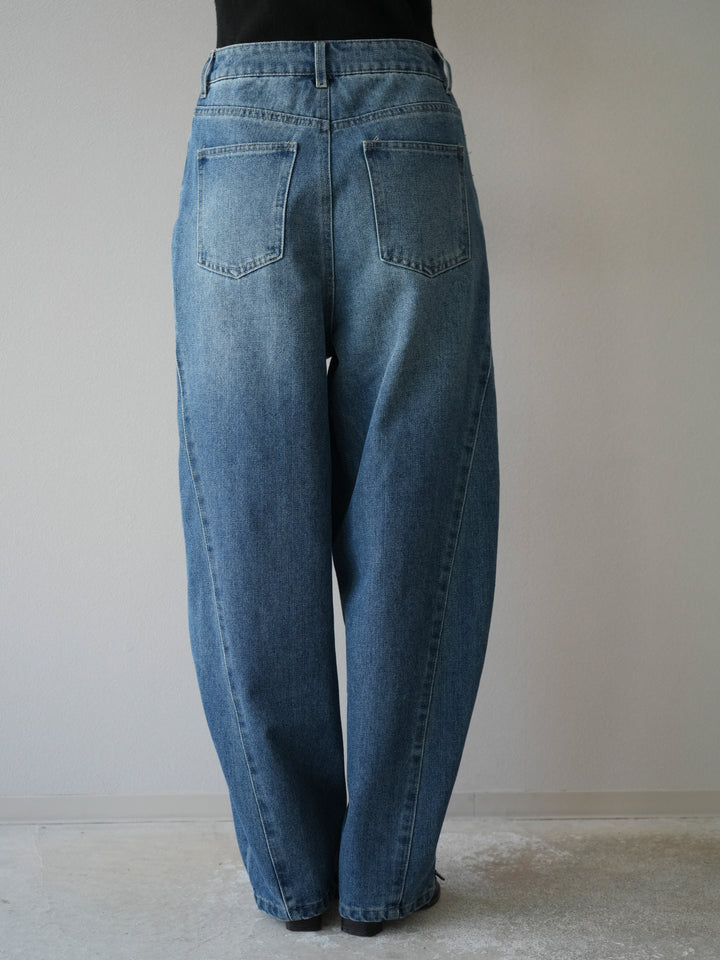 [予約]切替デザインカーブデニム/ブルー