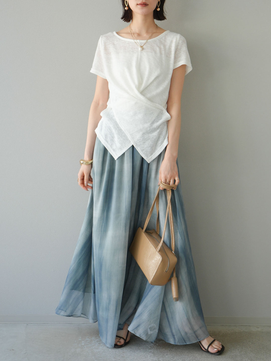 [予約]カシュクールシアーニットプルオーバー/ホワイト