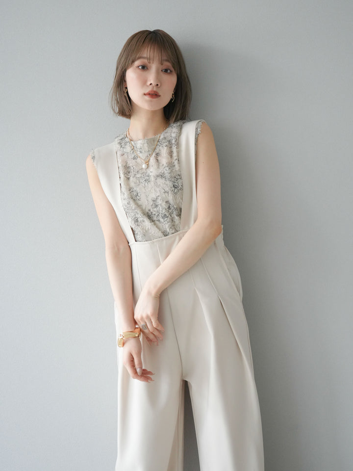 【預購】帶扣設計工裝褲/象牙白