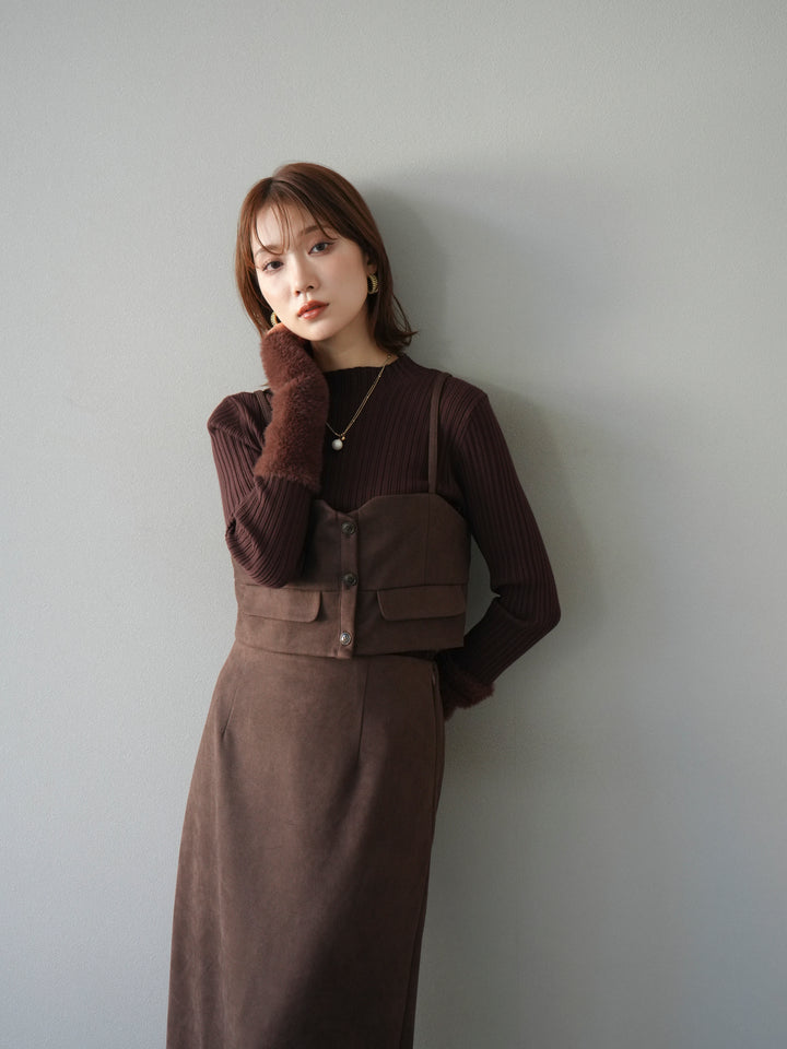 [予約]スウェードビスチェ/ブラウン