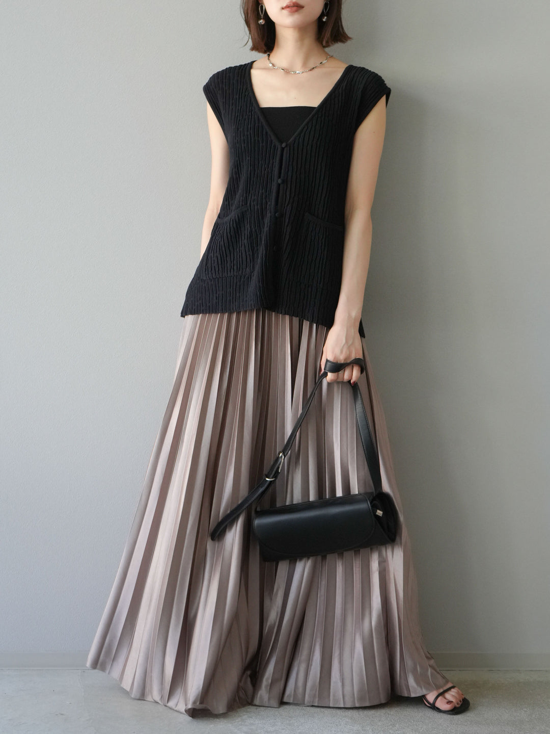 [預購] 波夏針織背心/黑色