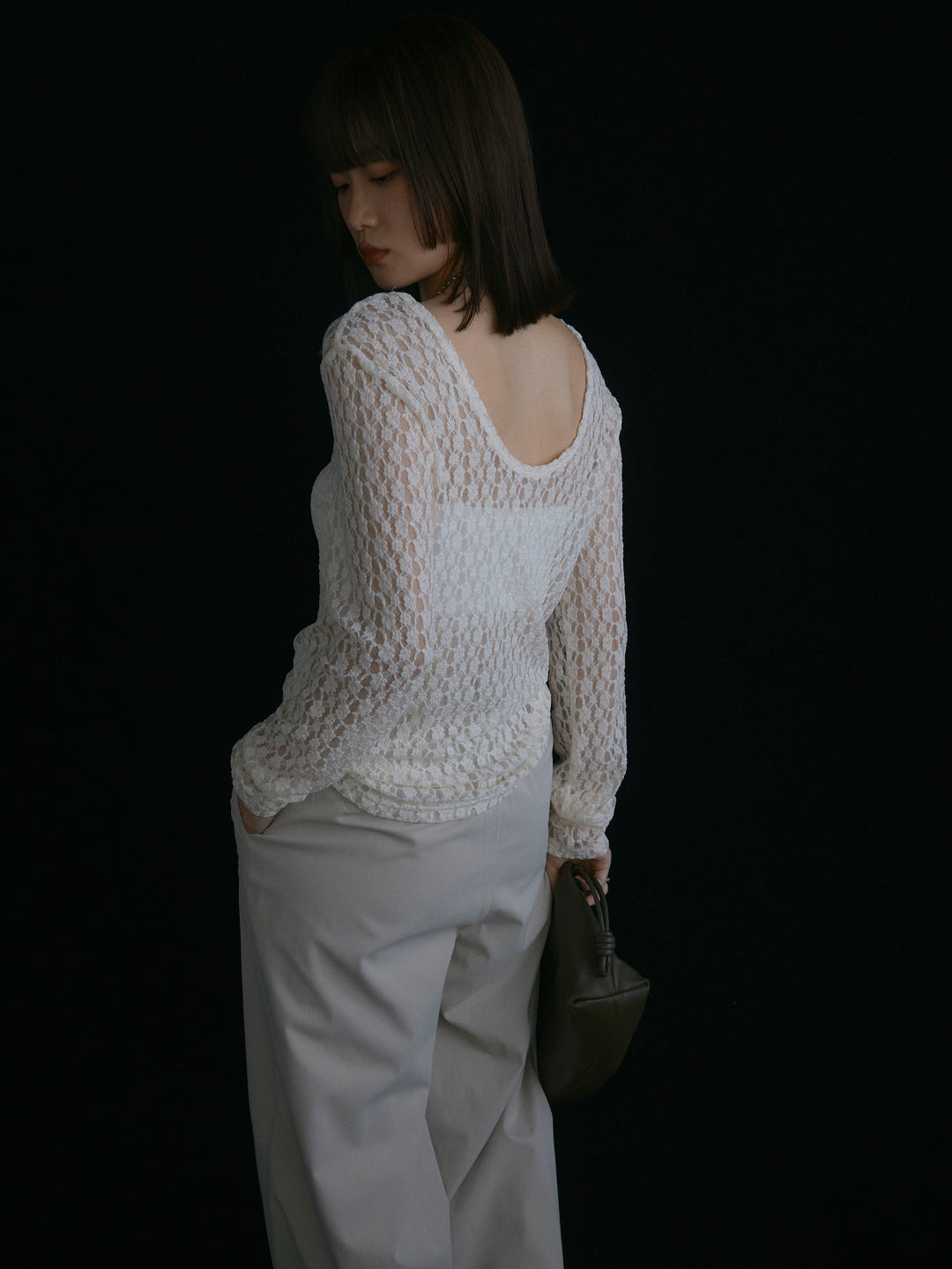 【Allure】[SET]バックラウンドレーストップス+バックラウンドレーストップス(2set)