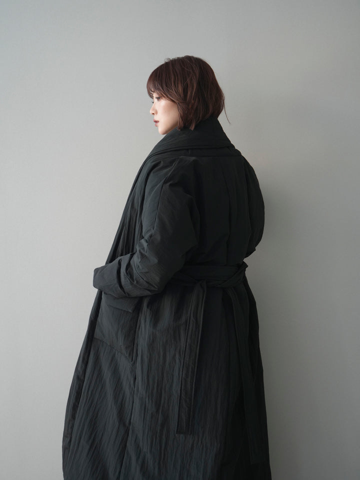 [SET]ストール付ケーブルニットプルオーバー&ロングスカートSET UP+ロングダウンコート(2set)