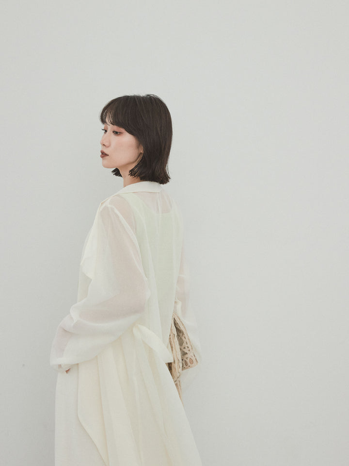[予約]シアーロングジャケット/アイボリー