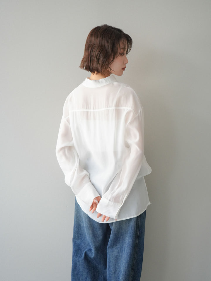 【預購】前繩刺繡襯衫/白色
