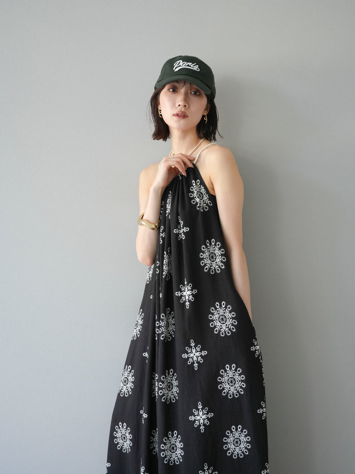 【預購】民族風吊帶洋裝/黑色
