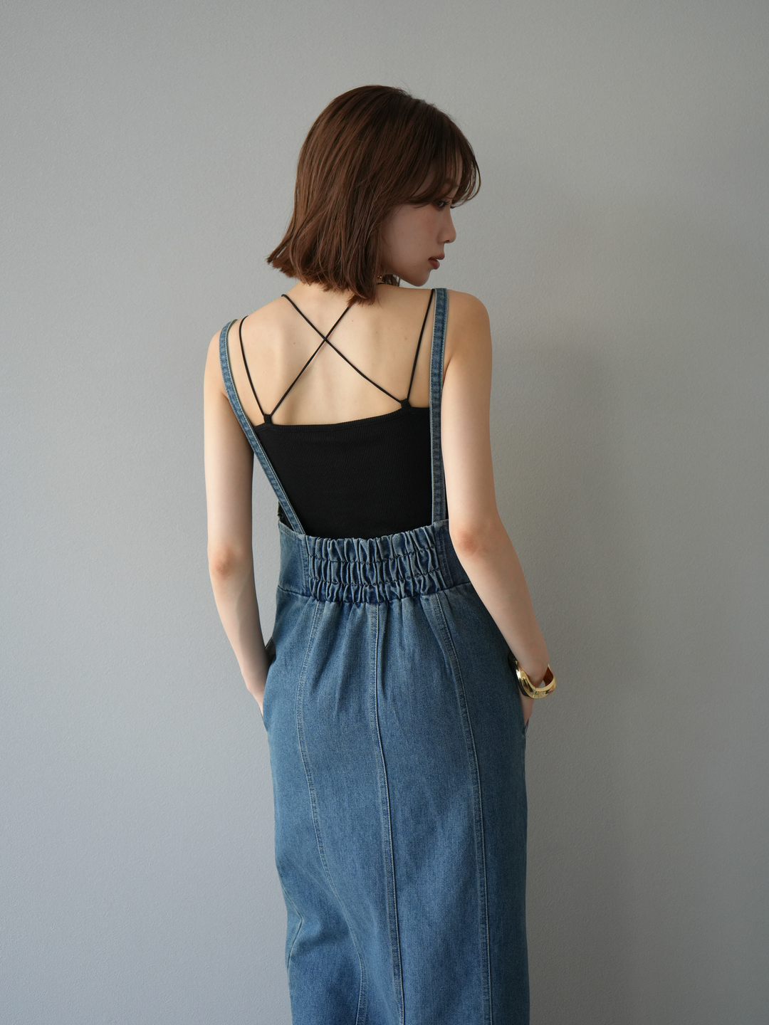 【預購】不對稱牛仔洋裝/藍色