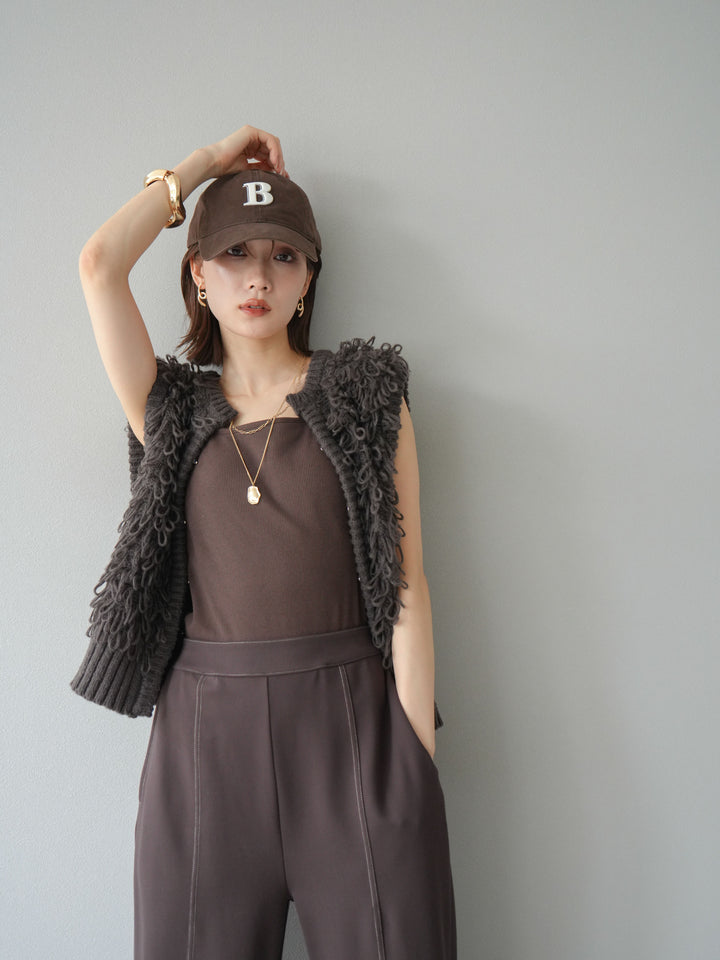 [予約]ループデザインホックベスト /ダークブラウン