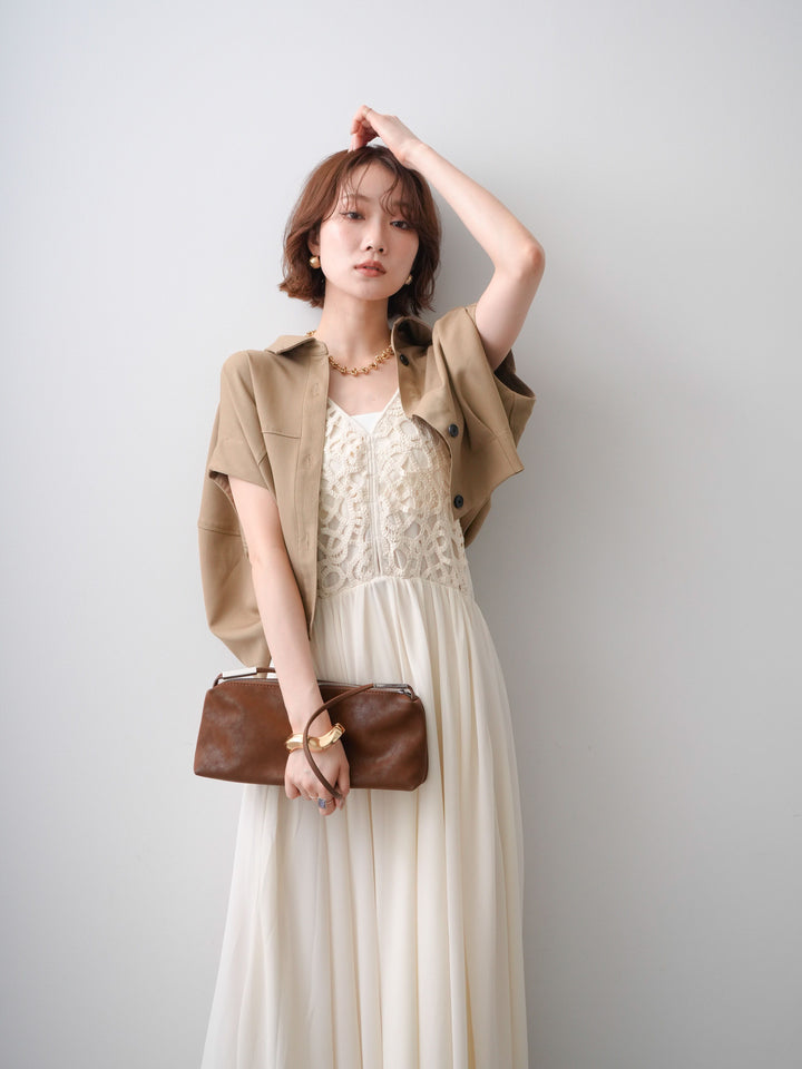 [SET]クロシェシフォンキャミワンピース+クロシェシフォンキャミワンピース(2set)