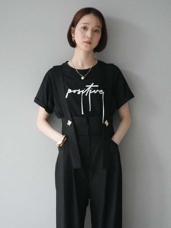 [予約]コード刺繍ロゴTシャツ/ブラック