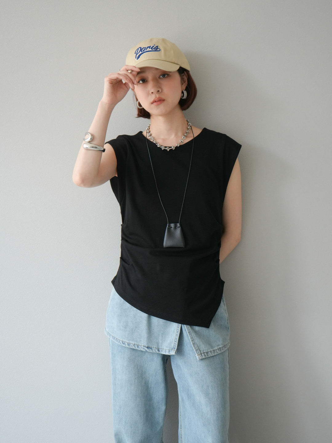 [予約]Parisロゴ刺繍CAP/ベージュ