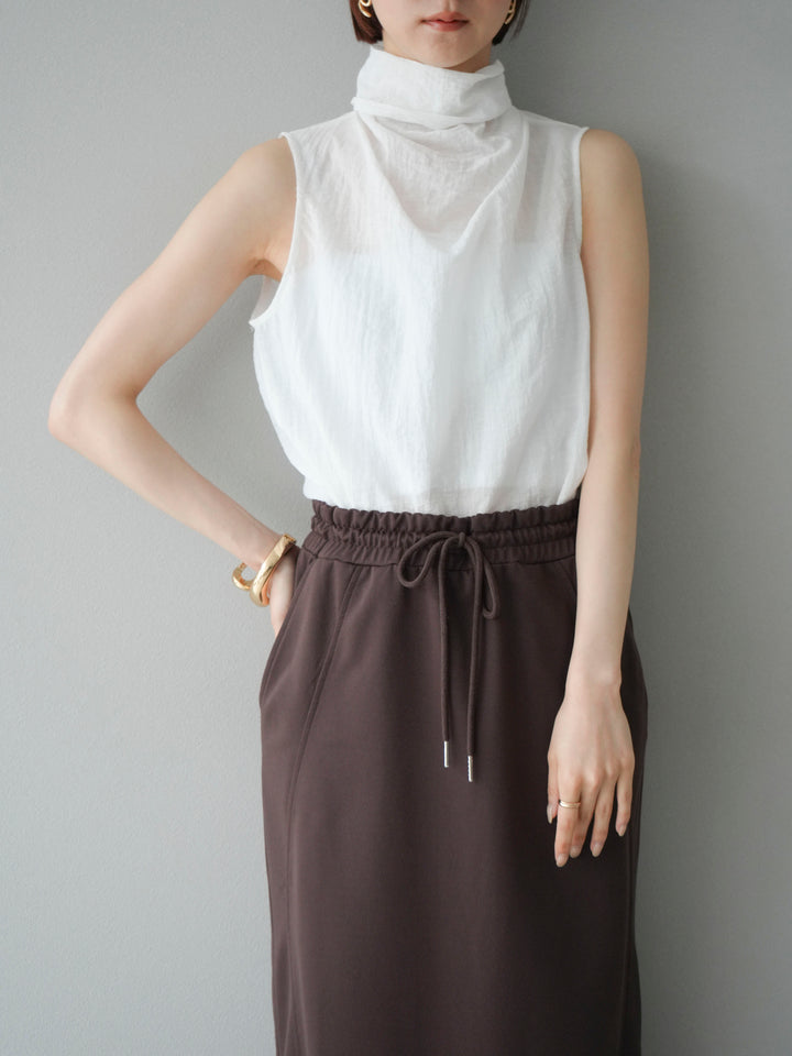 [SET]バックタイノースリーブブラウス+バックタイノースリーブブラウス(2set)