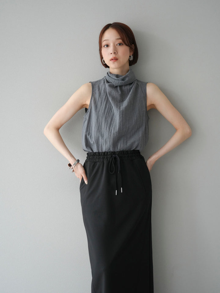 [SET] 後繫帶無袖上衣 + 運動長裙 (2set)