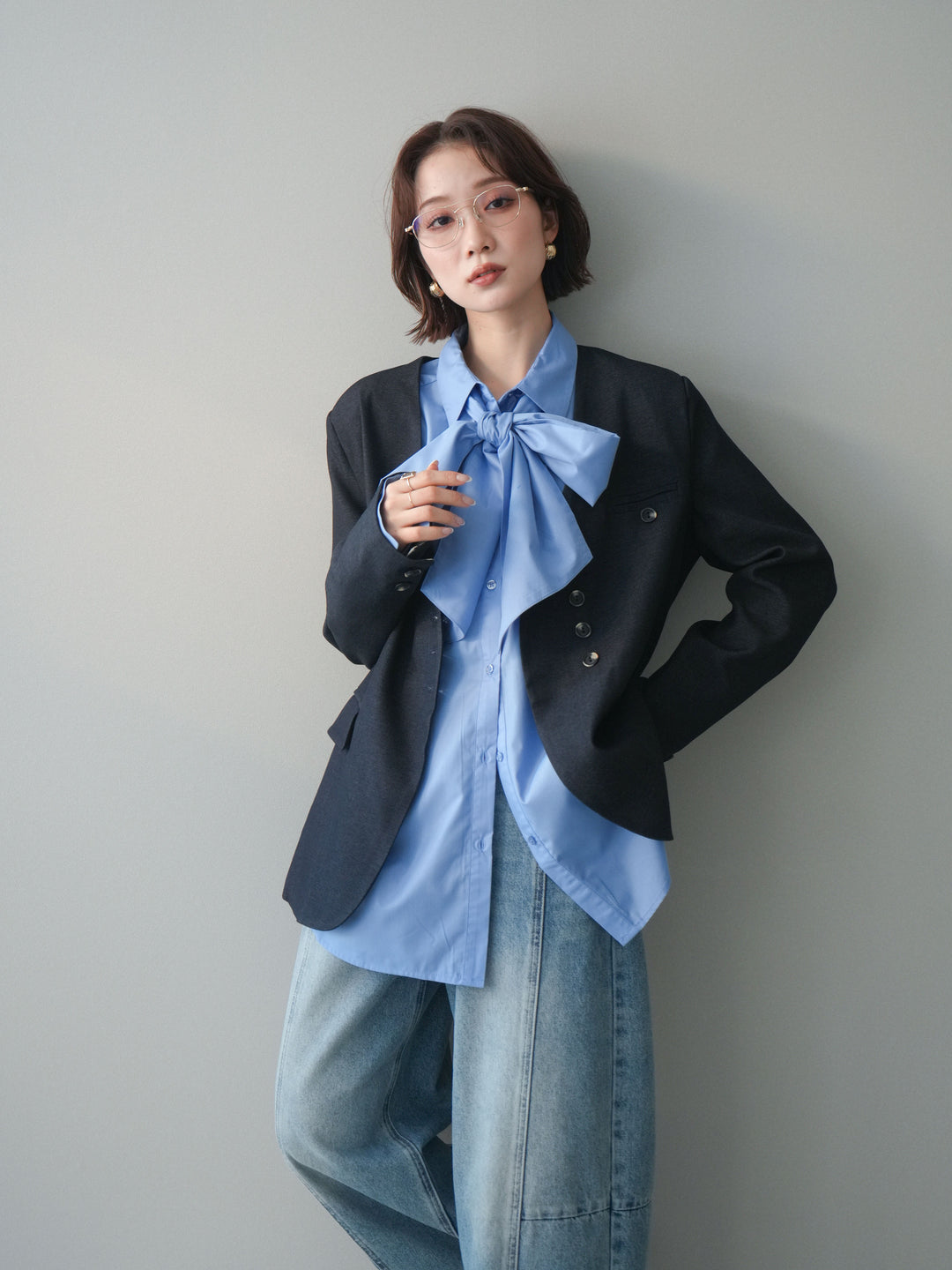 [SET]ノーカラージャケット+選べるアクセセット(2set)