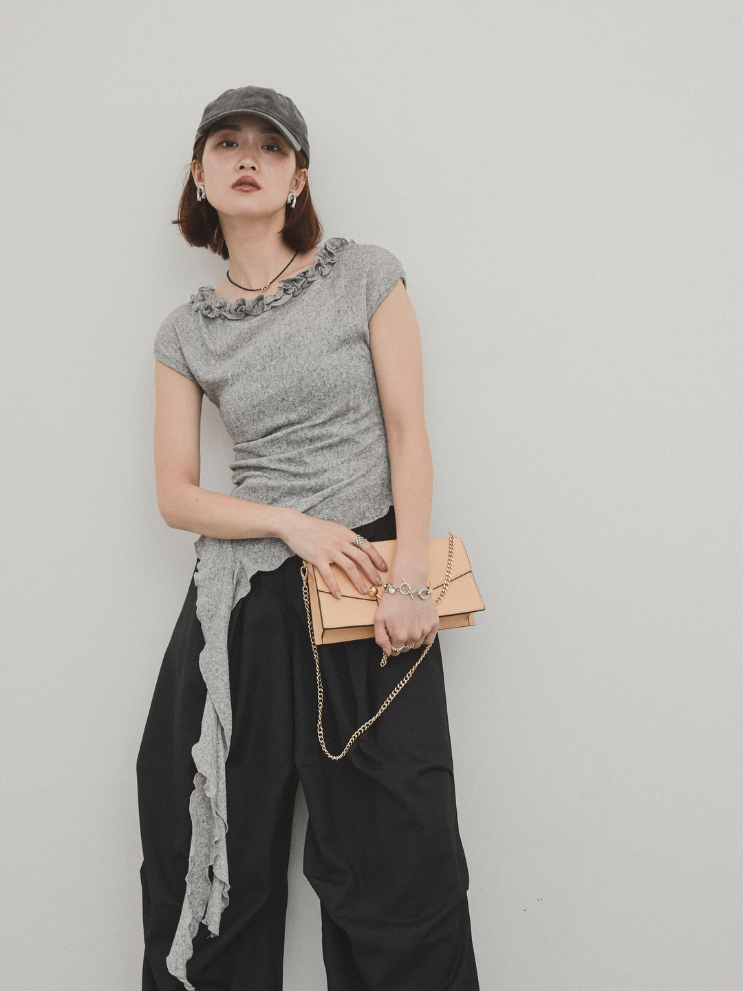 [SET]ラッフルシアーニットタンクトップ+ラッフルシアーニットタンクトップ(2set)