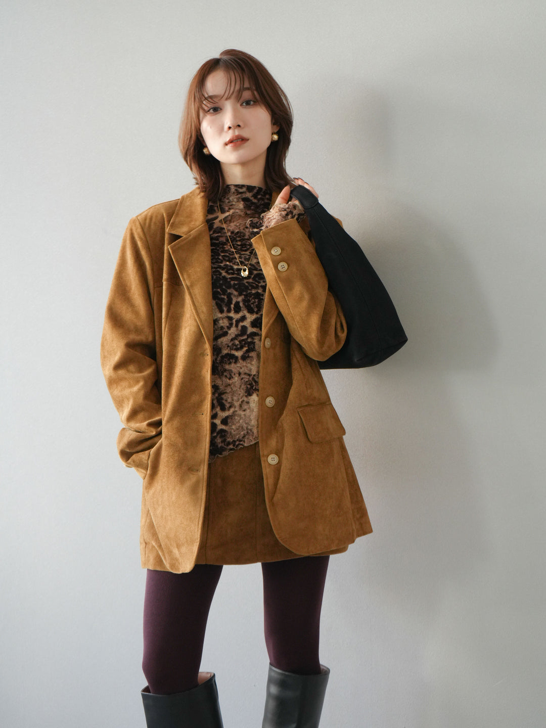 [SET]スエードジャケット＆ミニスカートSET UP(2set)