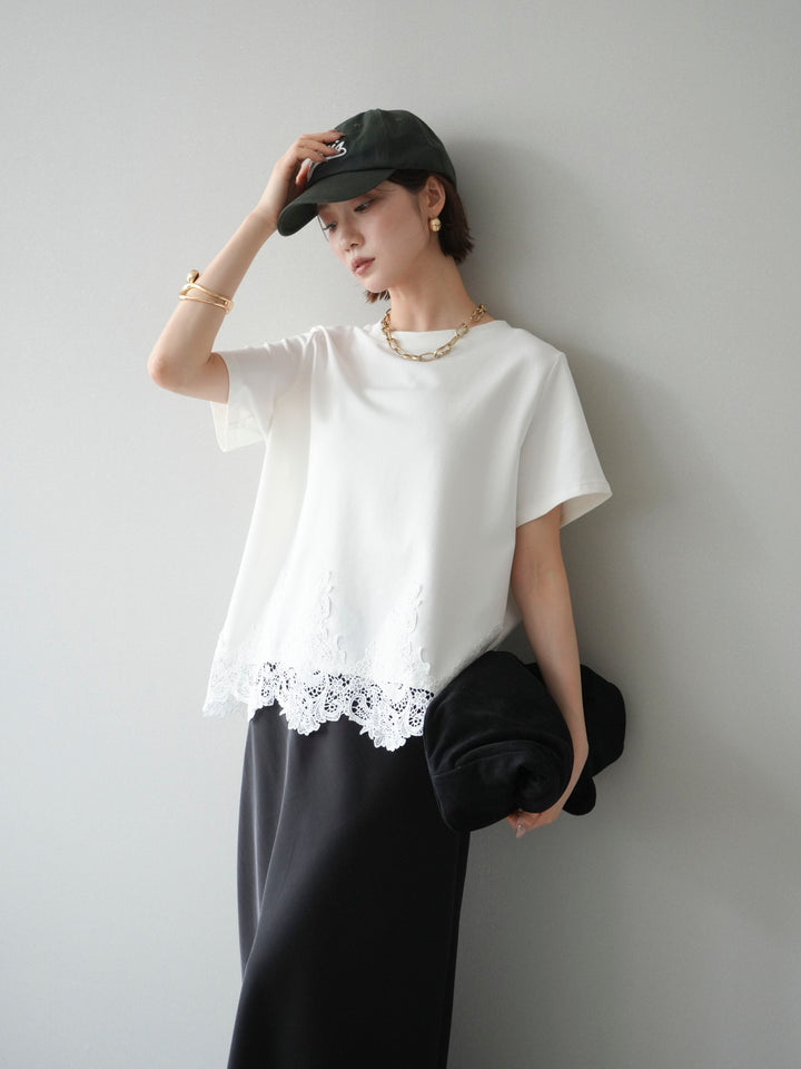 [予約]レースコンビボックスTEE/white