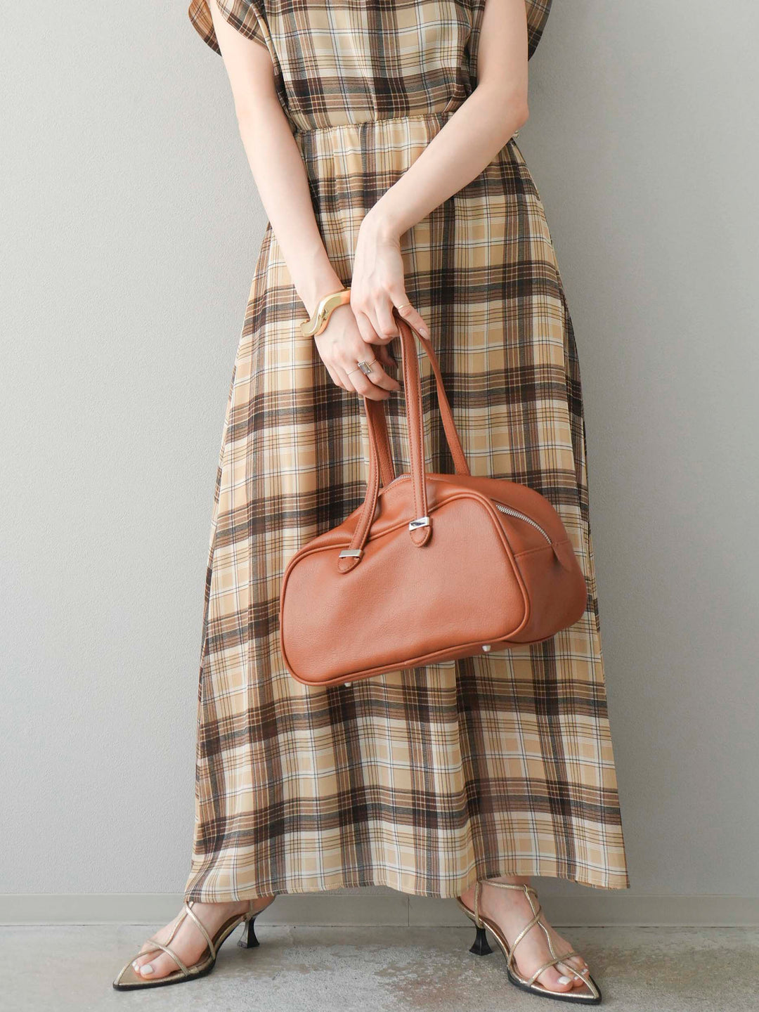 [予約]オーバルボストンバッグ/ブラウン