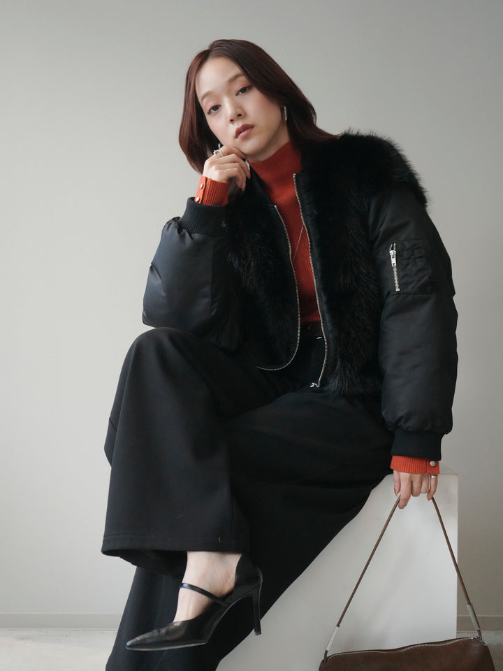 [預訂] 人造毛組合 MA-1/黑色