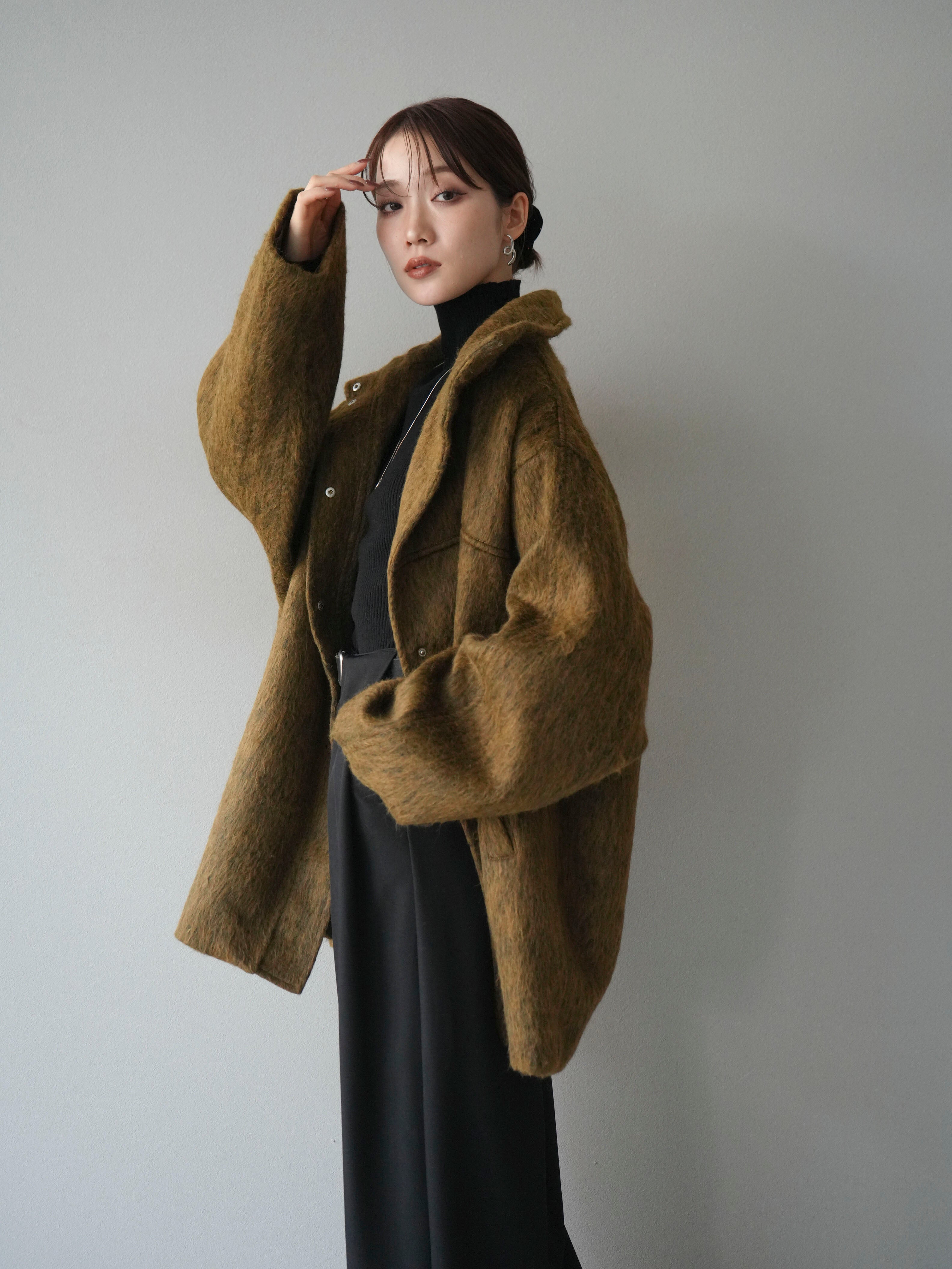 予約]スタンドカラーシャギーコート/mustard – Lumier