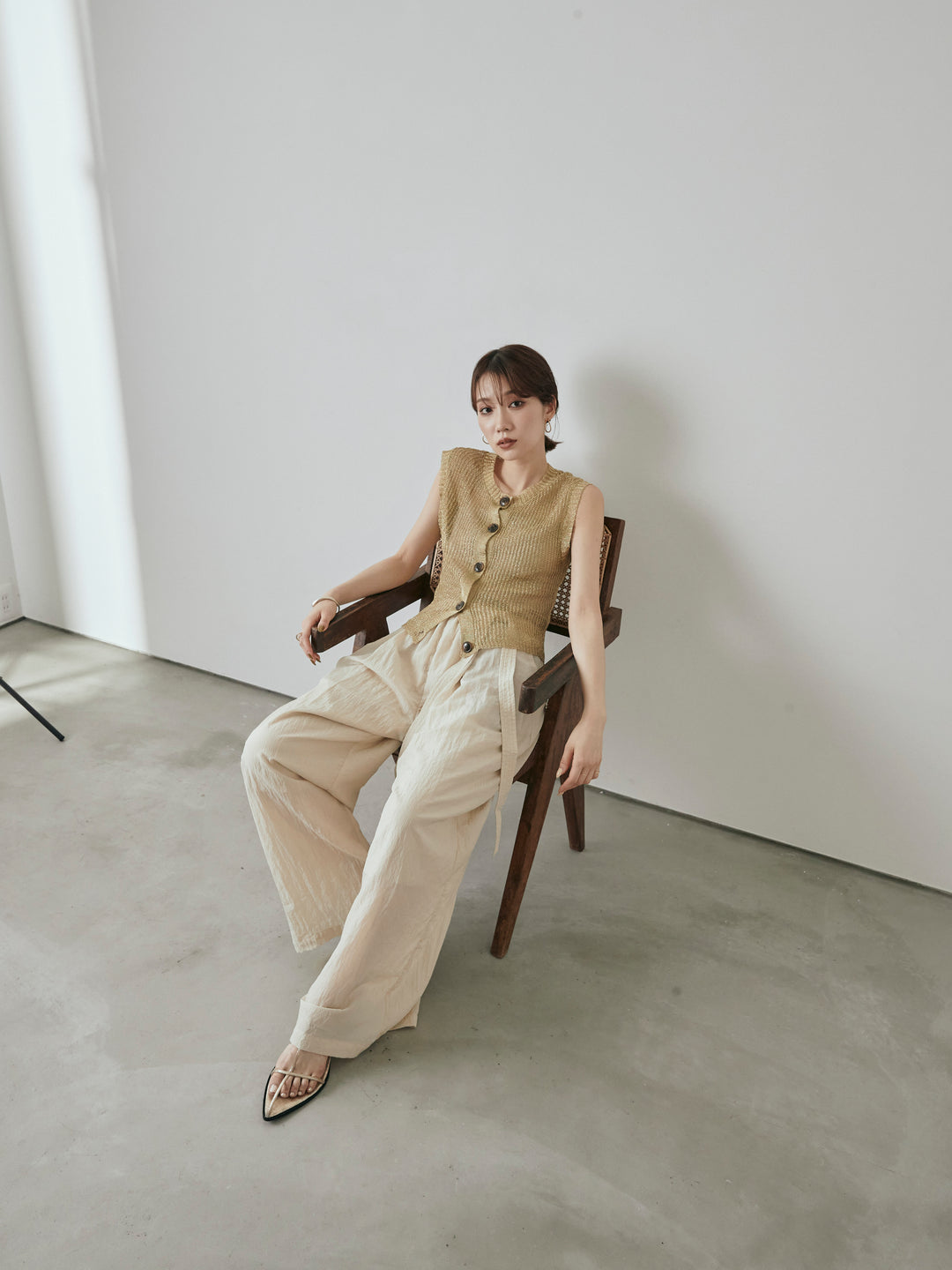 [予約]ナイロンワッシャーイージーパンツ/クリーム