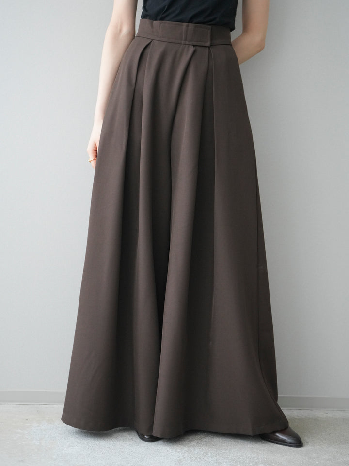 [予約]テープベルトタックバギーパンツ/brown