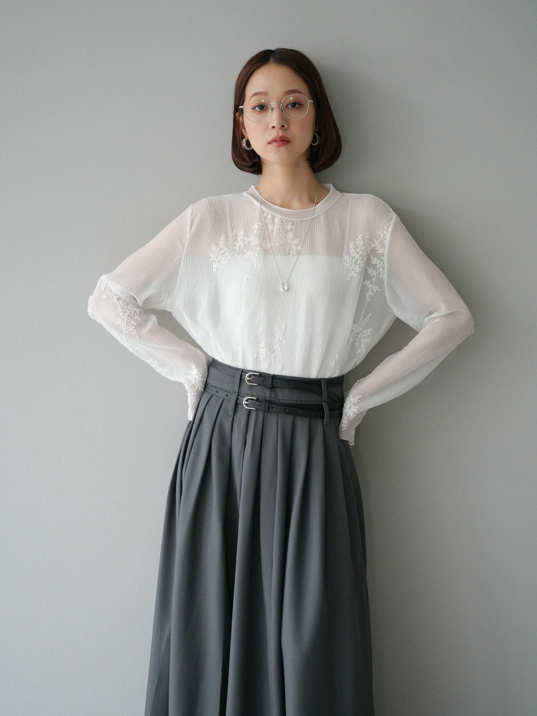 [予約]刺繍シアープルオーバー/オフ