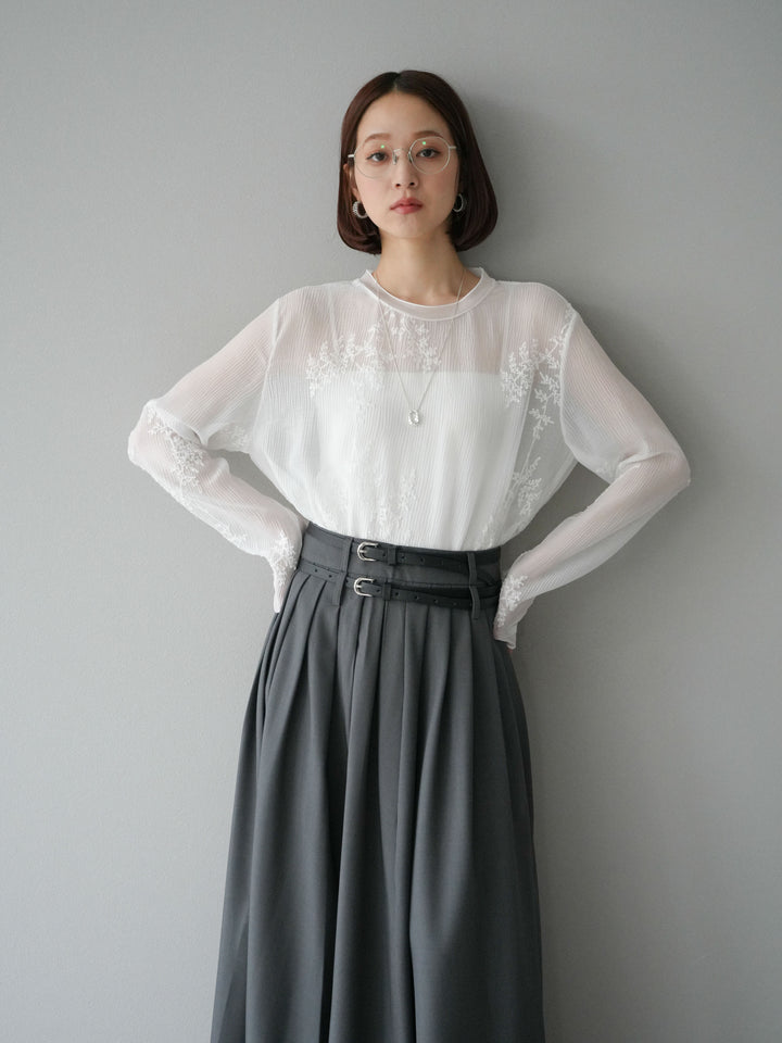 [予約]刺繍シアープルオーバー/オフ