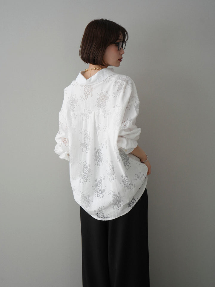 [SET]ジャガードレースオーバーシャツ+選べるアクセセット(2set)