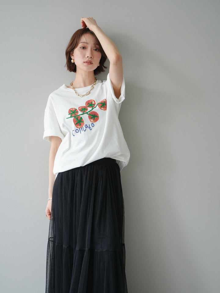 【預購】番茄刺繡T卹/白色