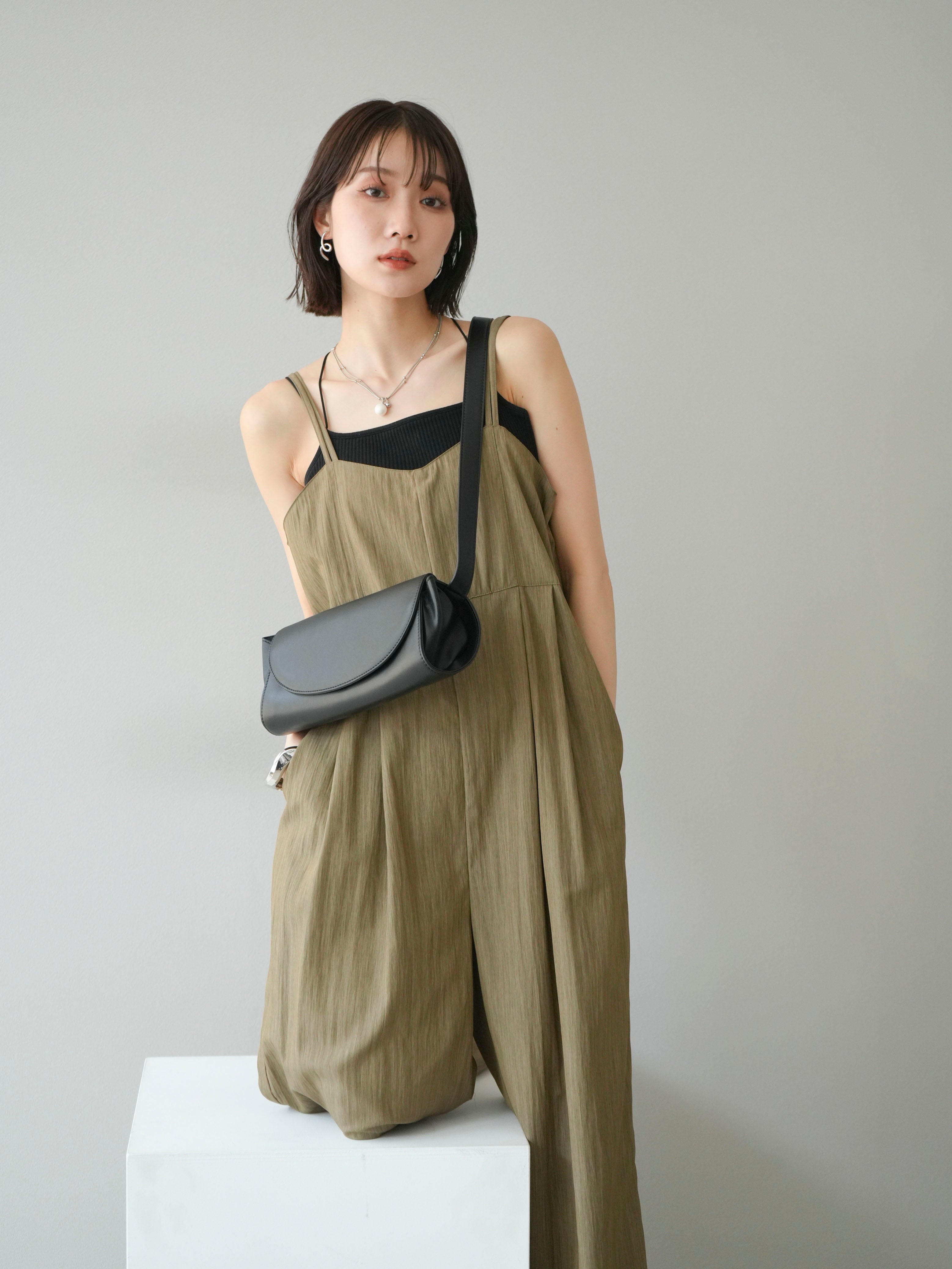 予約]リネンライクビスチェデザインサロペット/グレージュ – Lumier