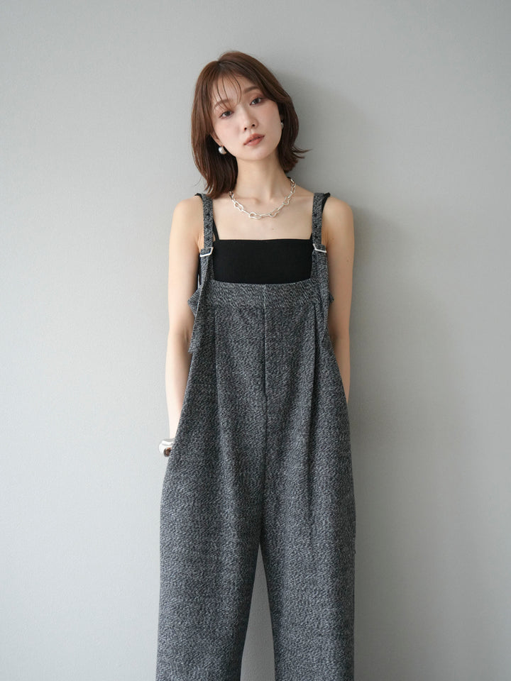 [予約]ツイードベアサロペット/ブラック