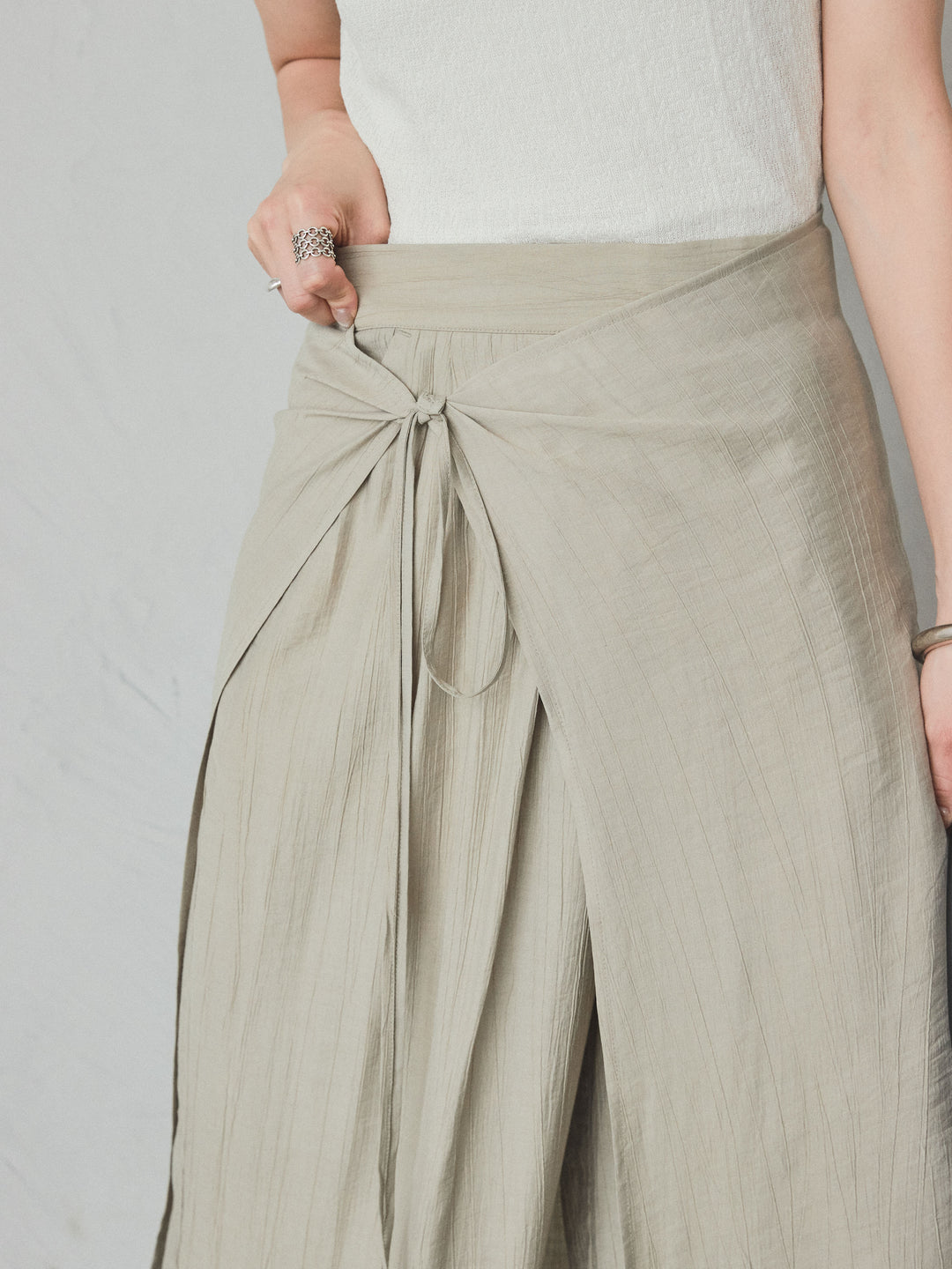 [予約]フレンチスリーブシアーニットトップス/ホワイト