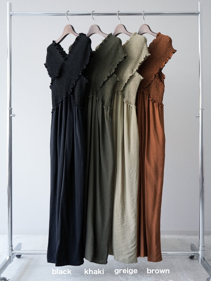 [SET]シャーリングクロスサロペット+シャーリングクロスサロペット(2set)