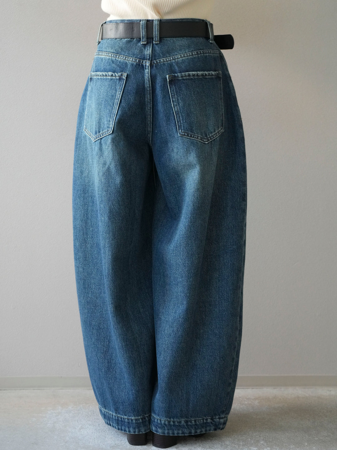 [予約]フロント切替カーブデニムパンツ/blue